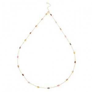 Yellow gold chain - Synthetic stones - 18" VI81-13